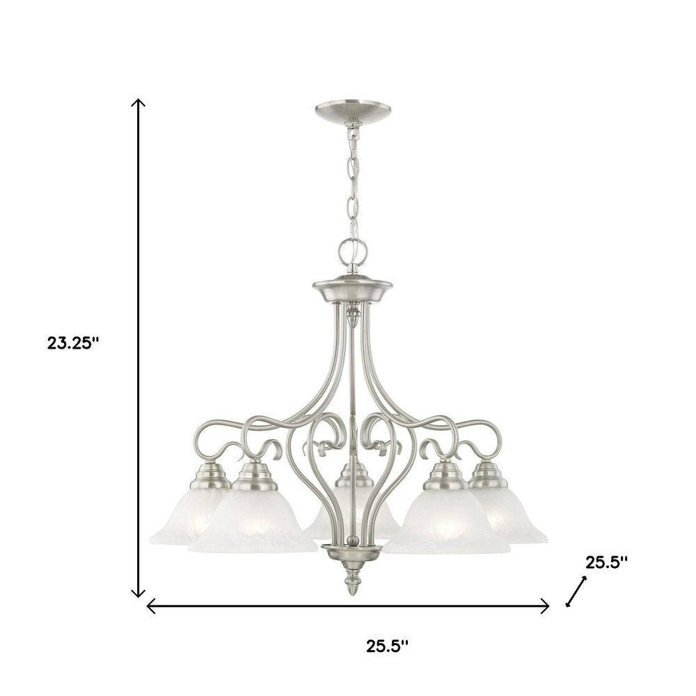 Five Light Dimmable Chandelier With Shades