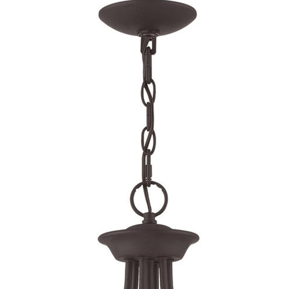 Bronze Four Light Dimmable Chandelier With Shades