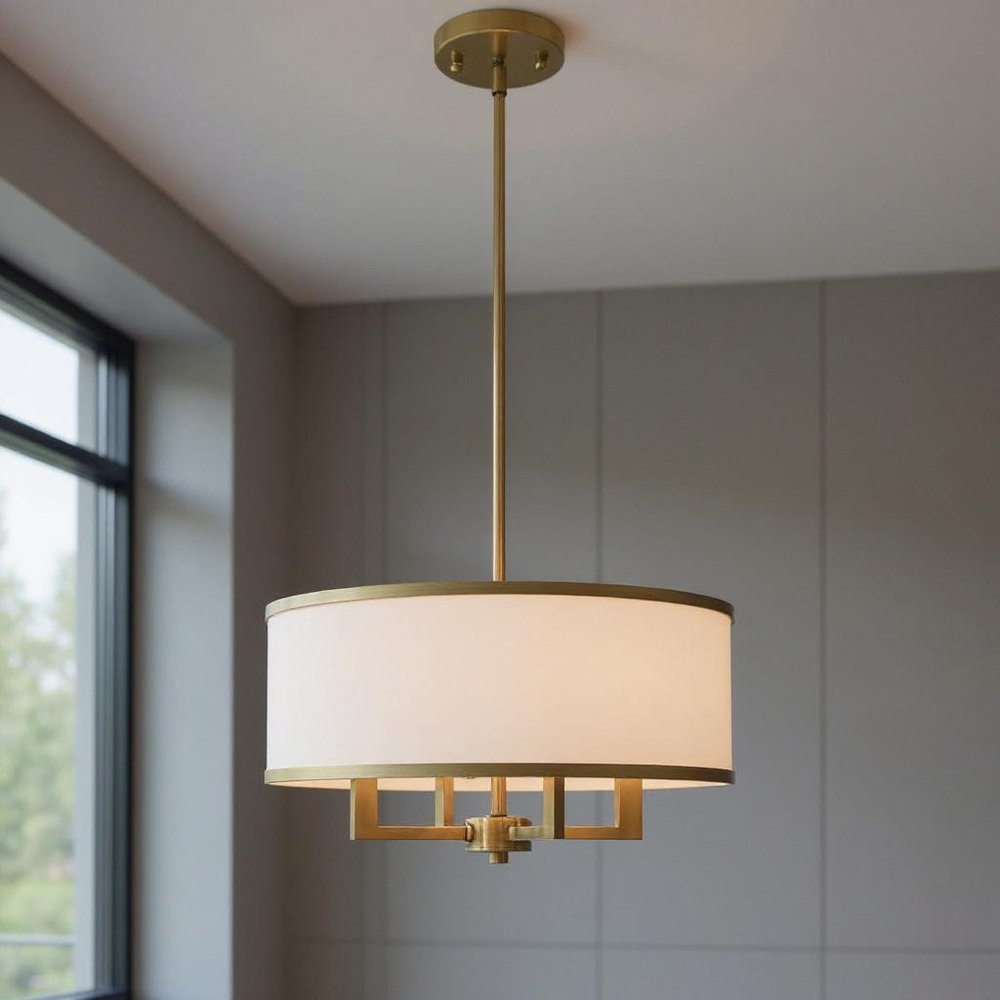 Four Light Dimmable Chandelier With Shades
