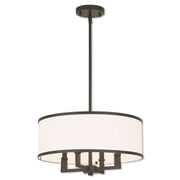 Bronze Four Light Dimmable Chandelier With Shades
