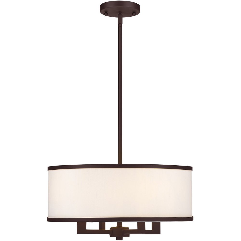 Bronze Four Light Dimmable Chandelier With Shades