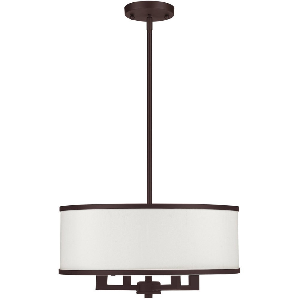 Bronze Four Light Dimmable Chandelier With Shades