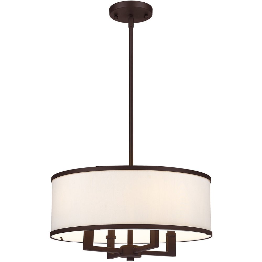 Bronze Four Light Dimmable Chandelier With Shades