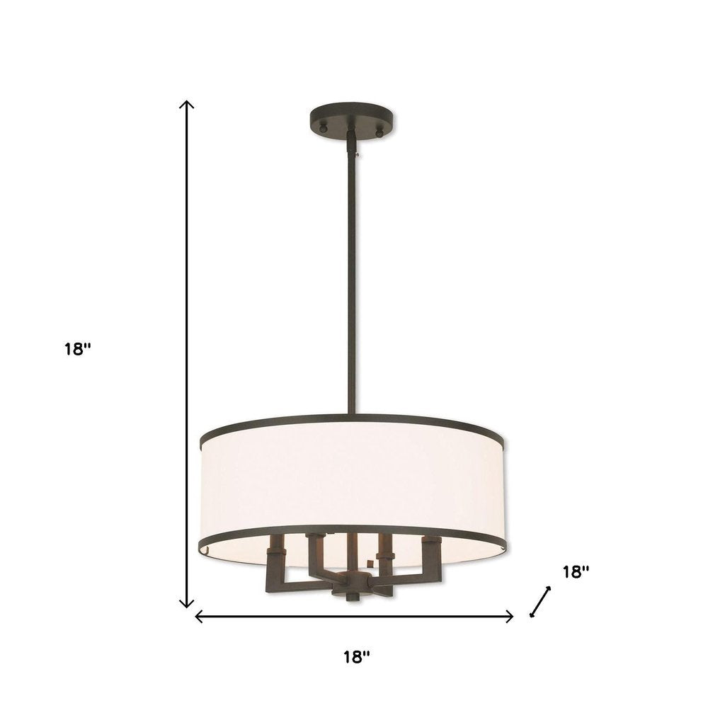Bronze Four Light Dimmable Chandelier With Shades