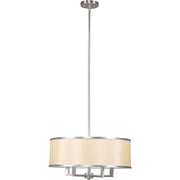 Nickel Four Light Metal Dimmable Chandelier With Shades