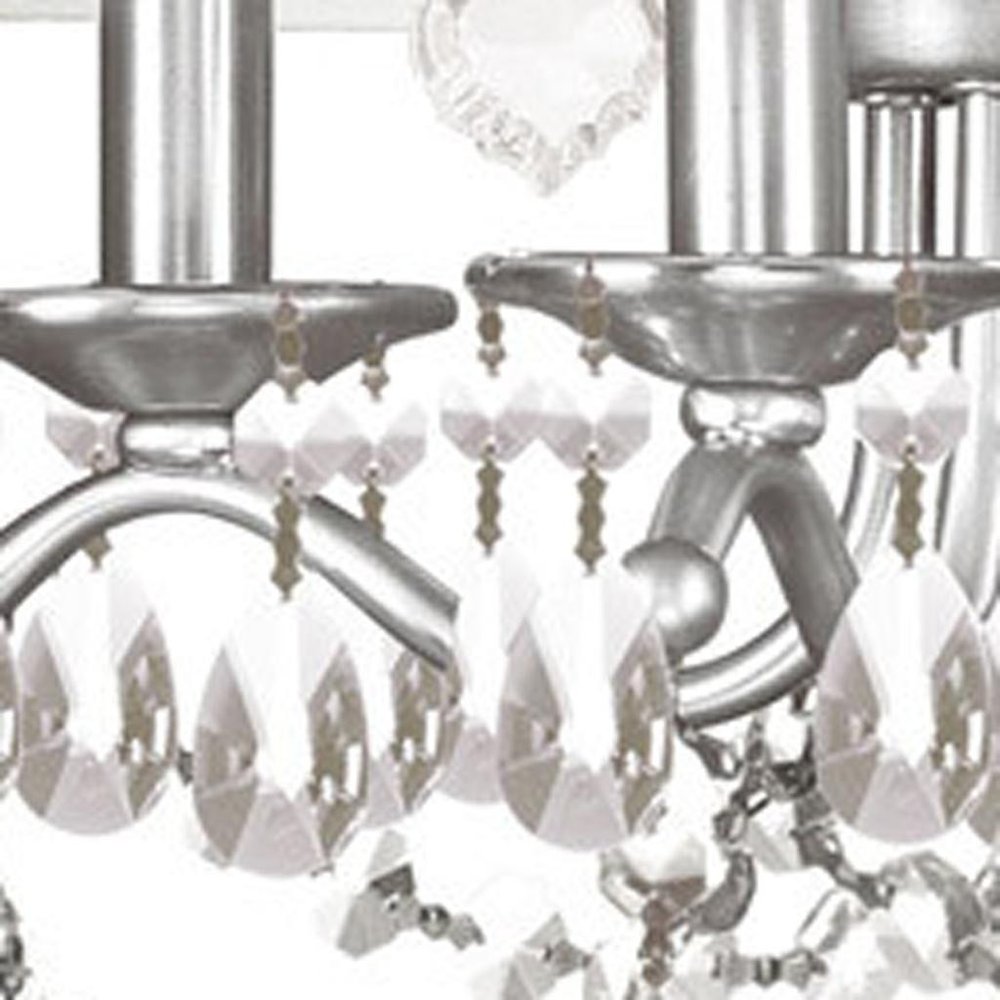 Nickel Four Light Metal Dimmable Chandelier With Shades
