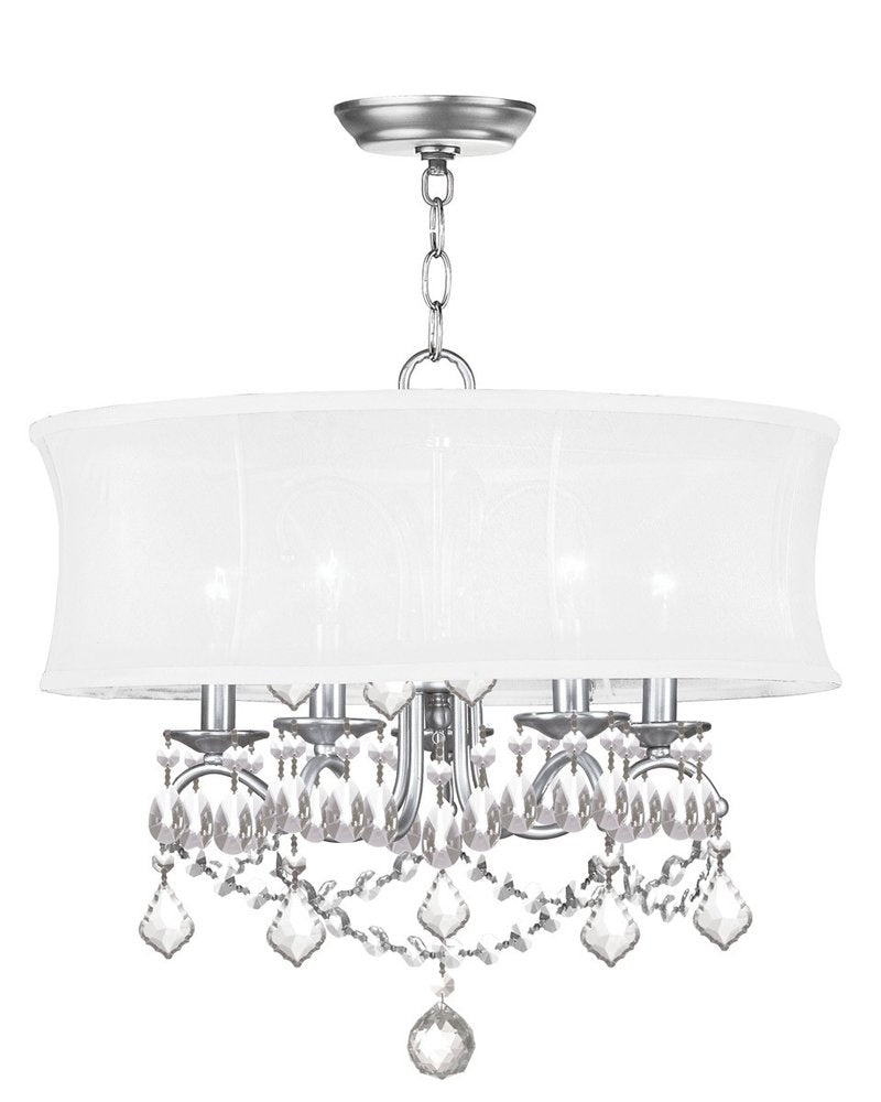Five Light Dimmable Chandelier With Shades