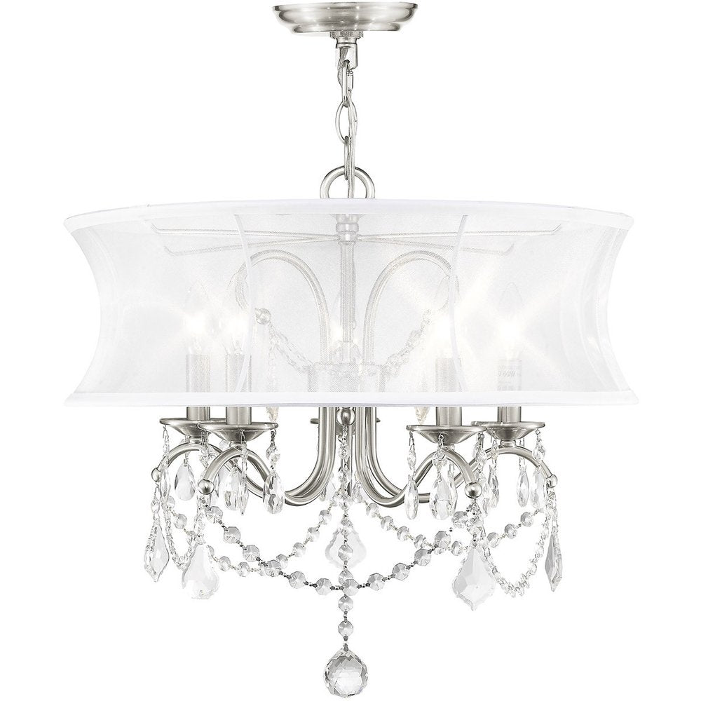 Five Light Dimmable Chandelier With Shades