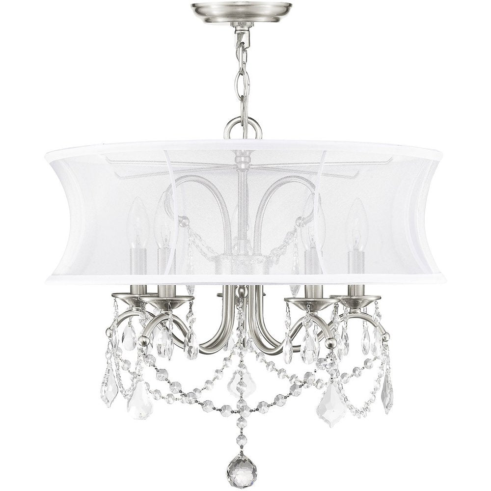 Five Light Dimmable Chandelier With Shades