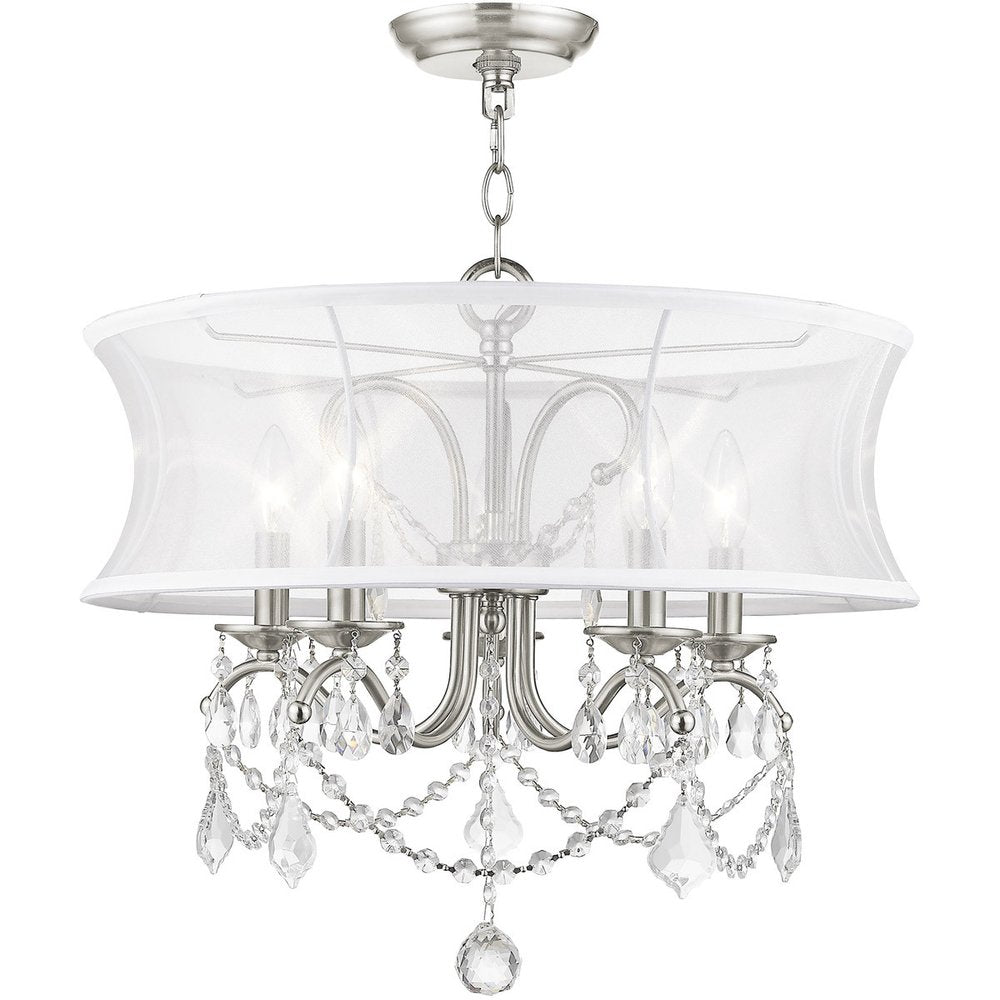 Five Light Dimmable Chandelier With Shades