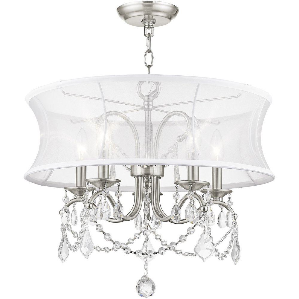 Five Light Dimmable Chandelier With Shades