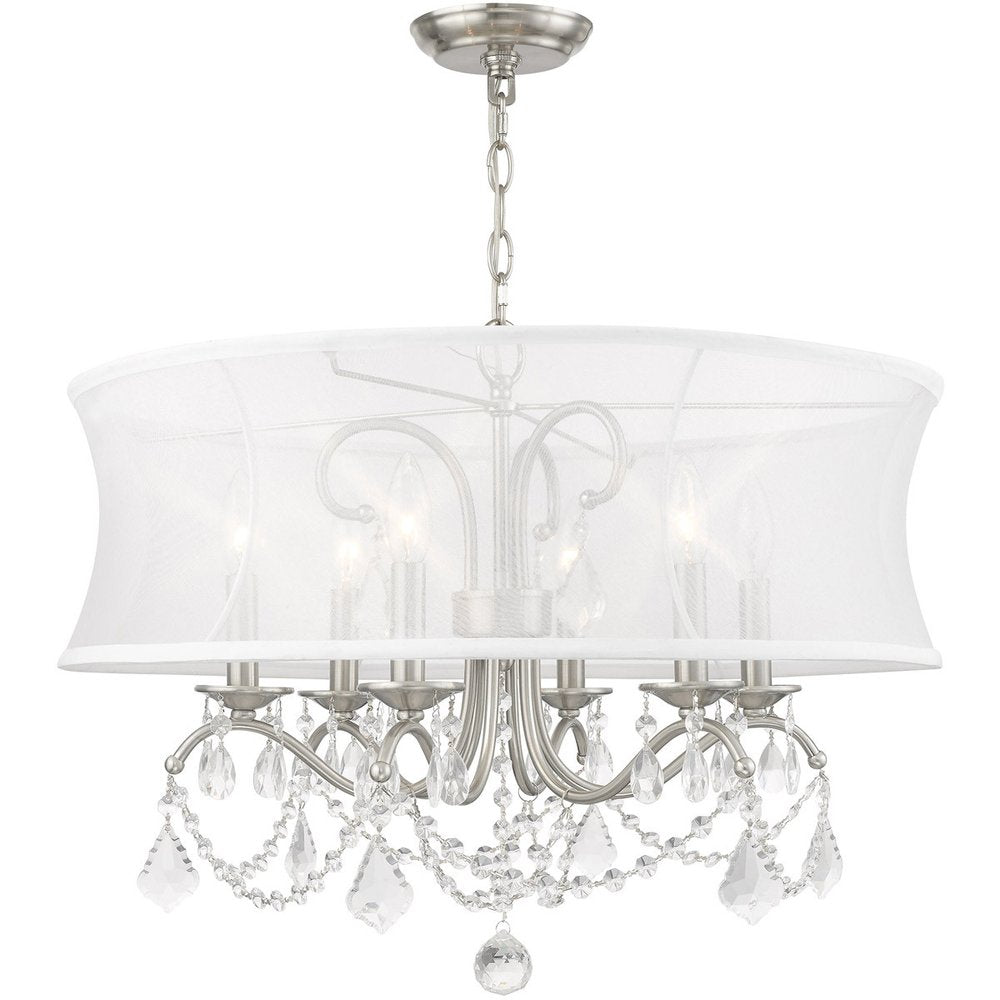 Six Light Dimmable Chandelier With Shades