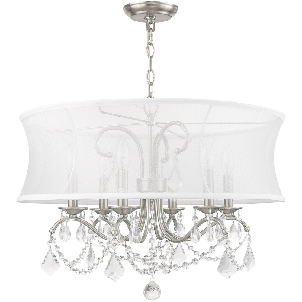 Six Light Dimmable Chandelier With Shades