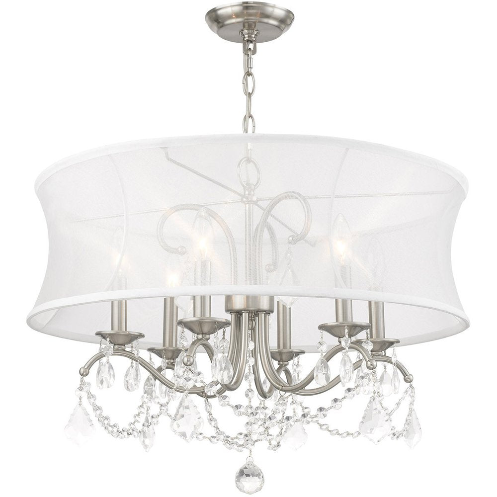 Six Light Dimmable Chandelier With Shades