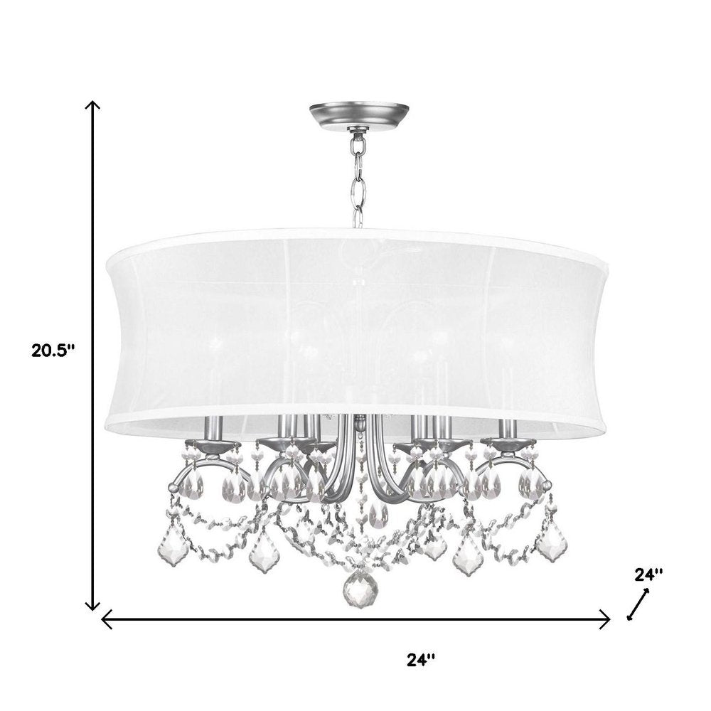 Six Light Dimmable Chandelier With Shades
