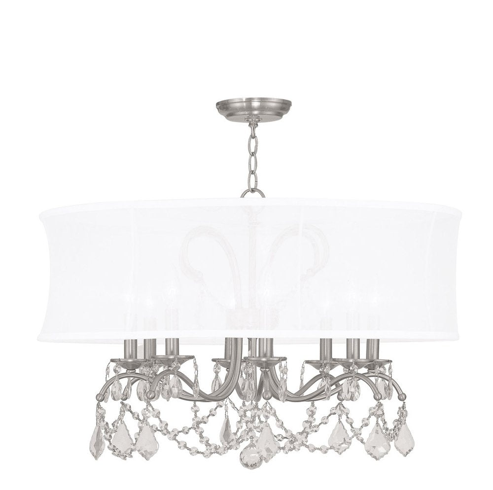 Eight Light Dimmable Chandelier With Shades