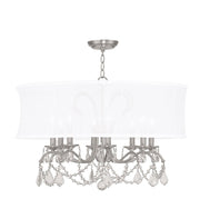 Eight Light Dimmable Chandelier With Shades