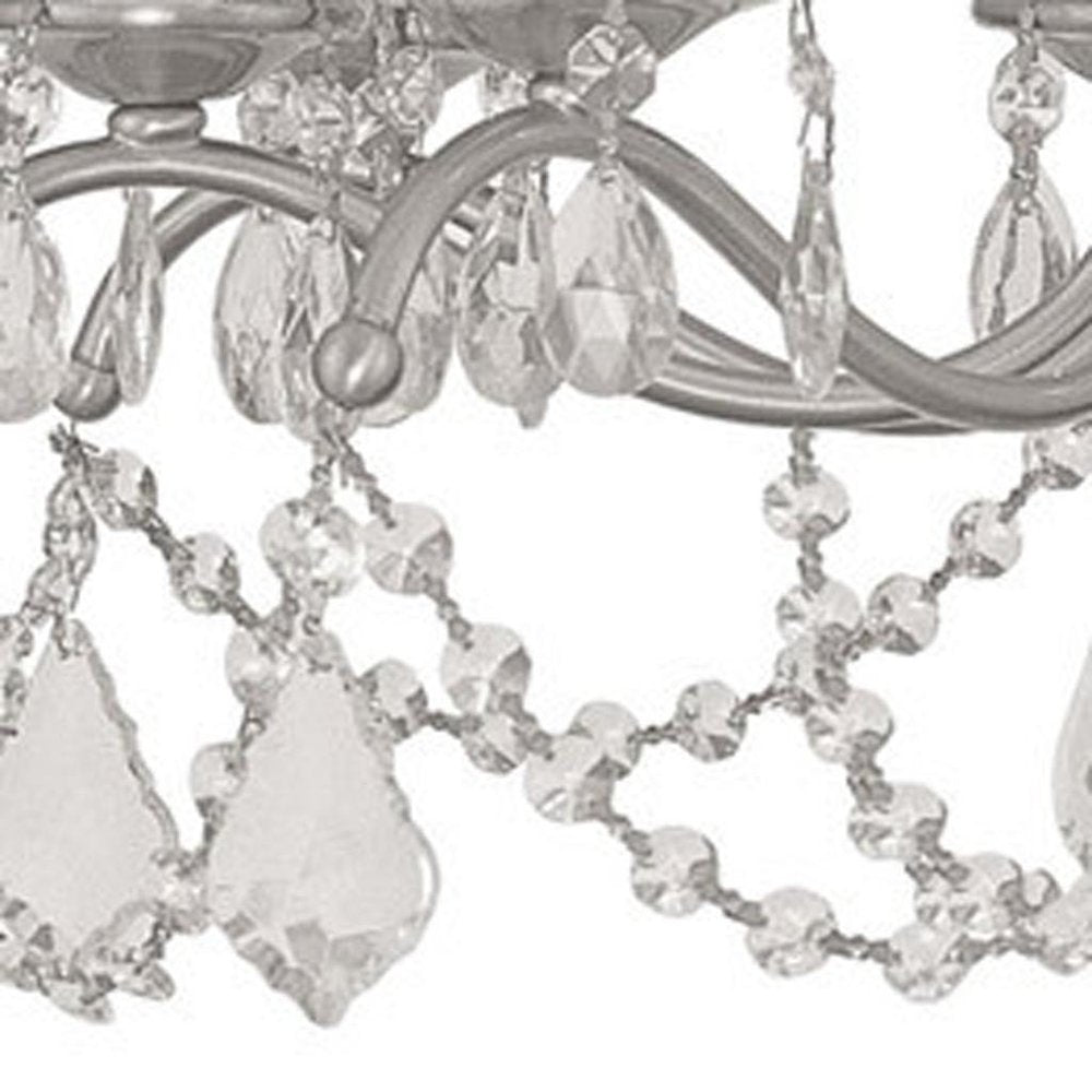 Eight Light Dimmable Chandelier With Shades