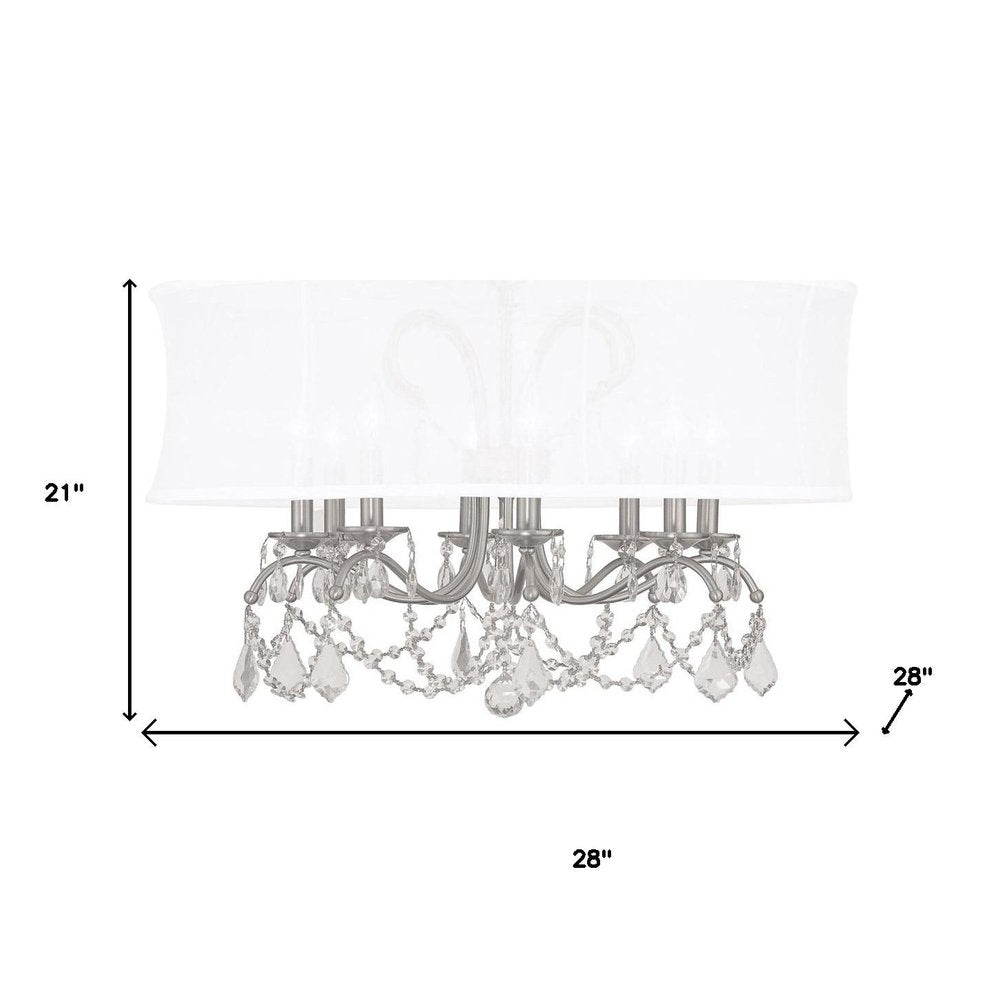Eight Light Dimmable Chandelier With Shades