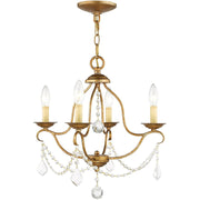 Four Light Dimmable Chandelier With Shades