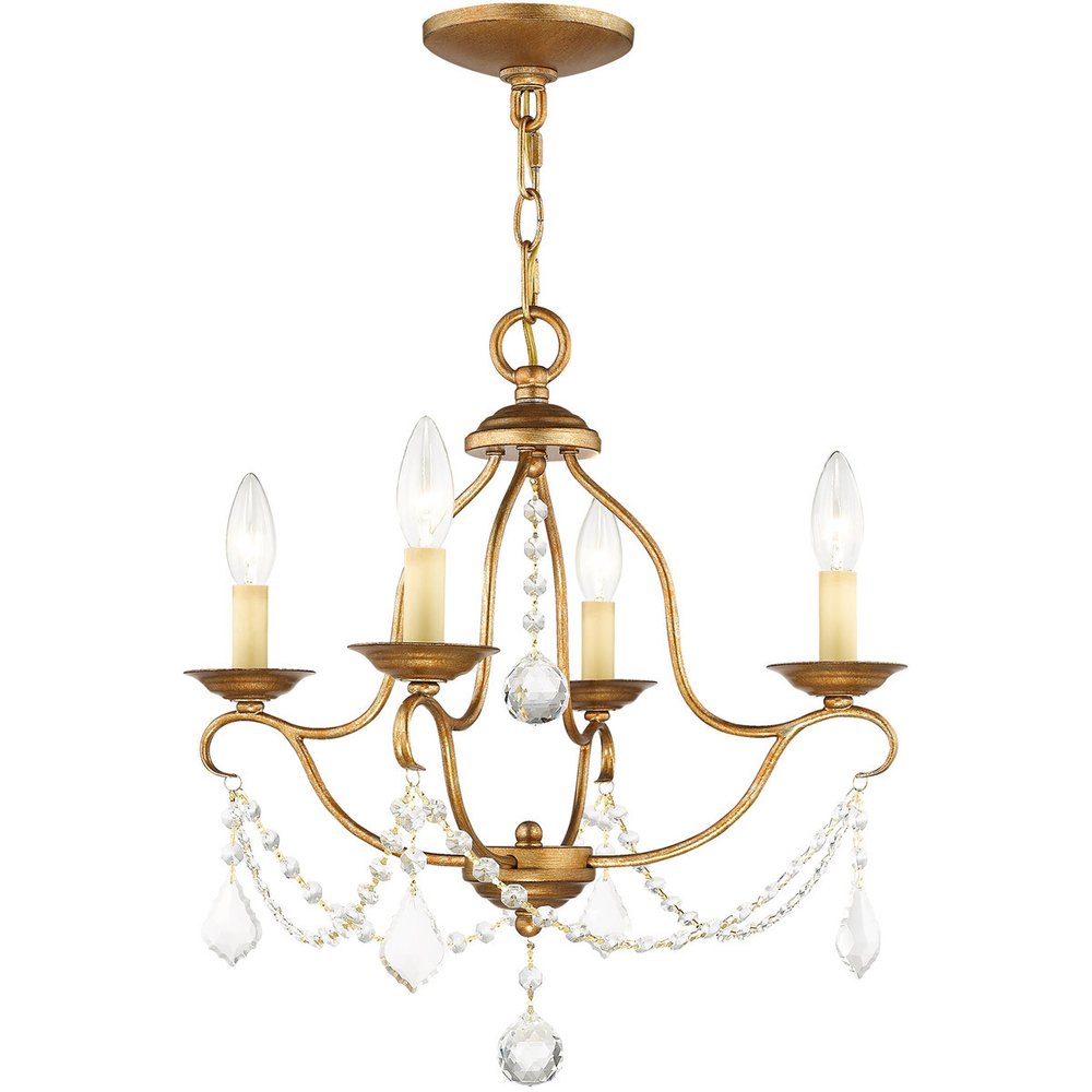 Four Light Dimmable Chandelier With Shades