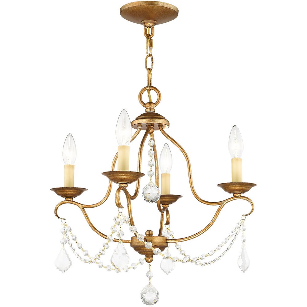 Four Light Dimmable Chandelier With Shades