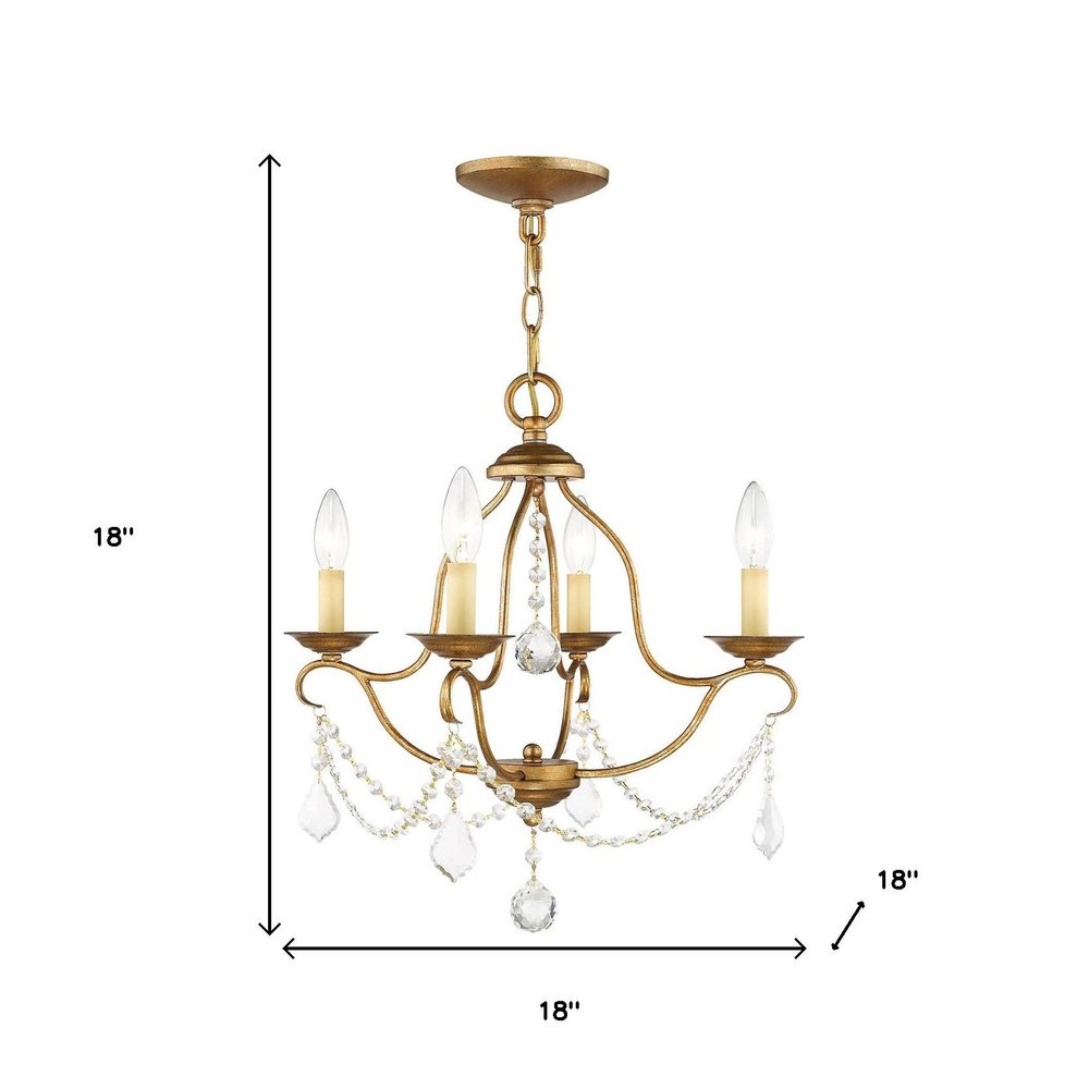 Four Light Dimmable Chandelier With Shades