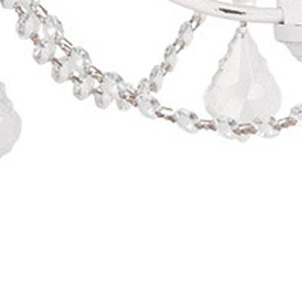 Antiqued White Four Light Metal Dimmable Chandelier With Shades