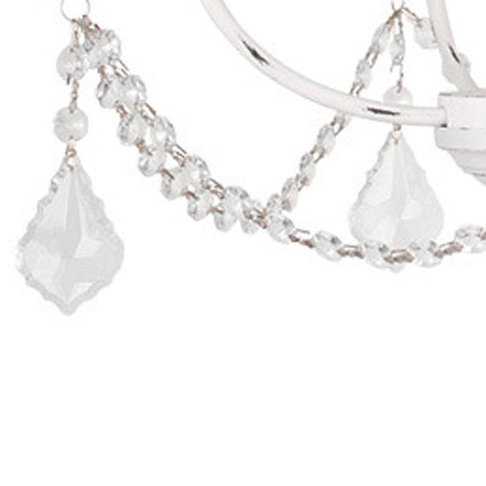 Antiqued White Four Light Metal Dimmable Chandelier With Shades