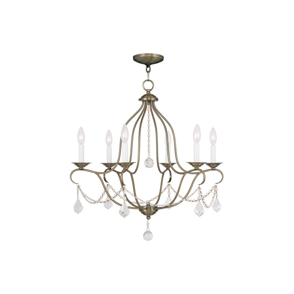 Six Light Dimmable Chandelier With Shades