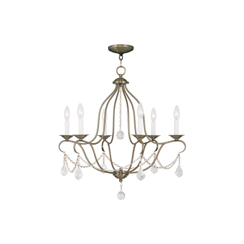 Six Light Dimmable Chandelier With Shades