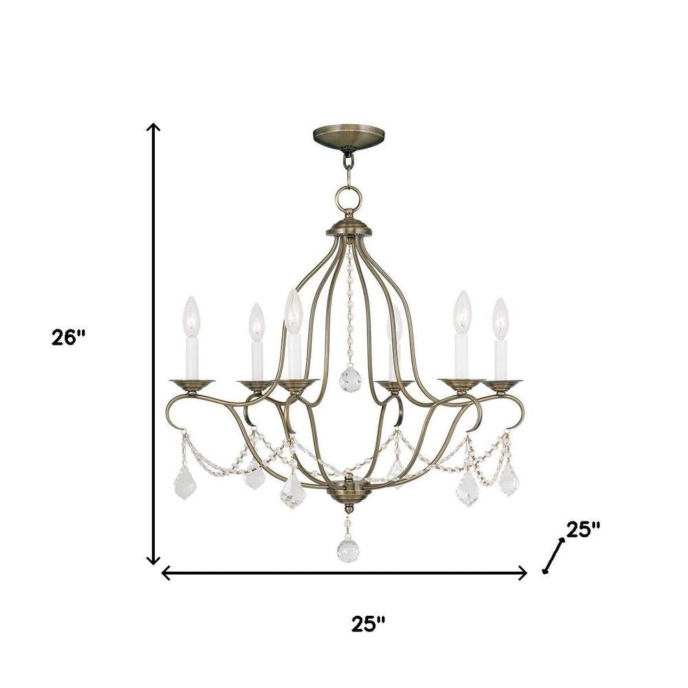 Six Light Dimmable Chandelier With Shades