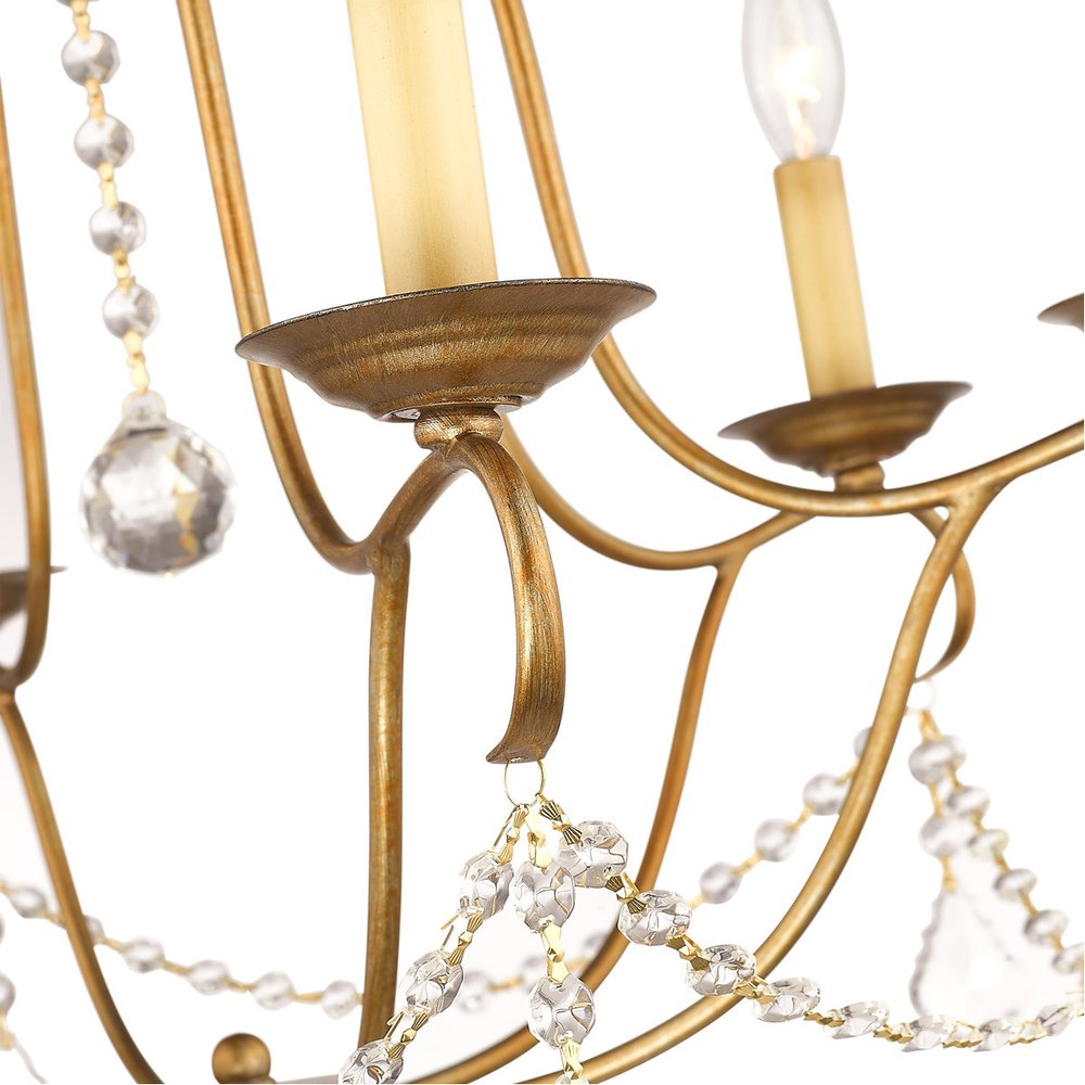 Six Light Dimmable Chandelier With Shades