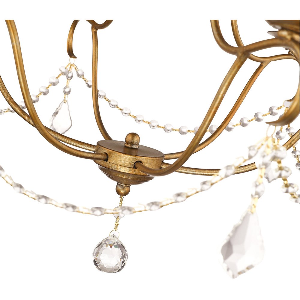 Six Light Dimmable Chandelier With Shades