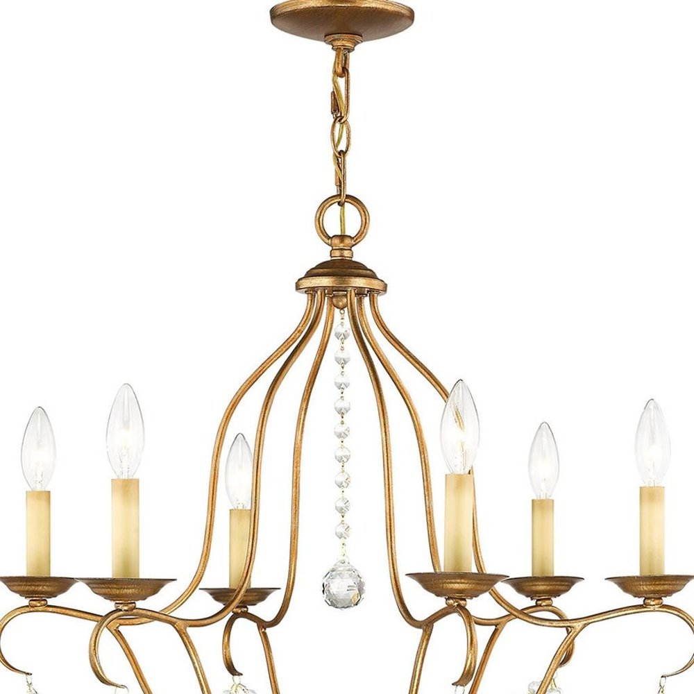 Six Light Dimmable Chandelier With Shades