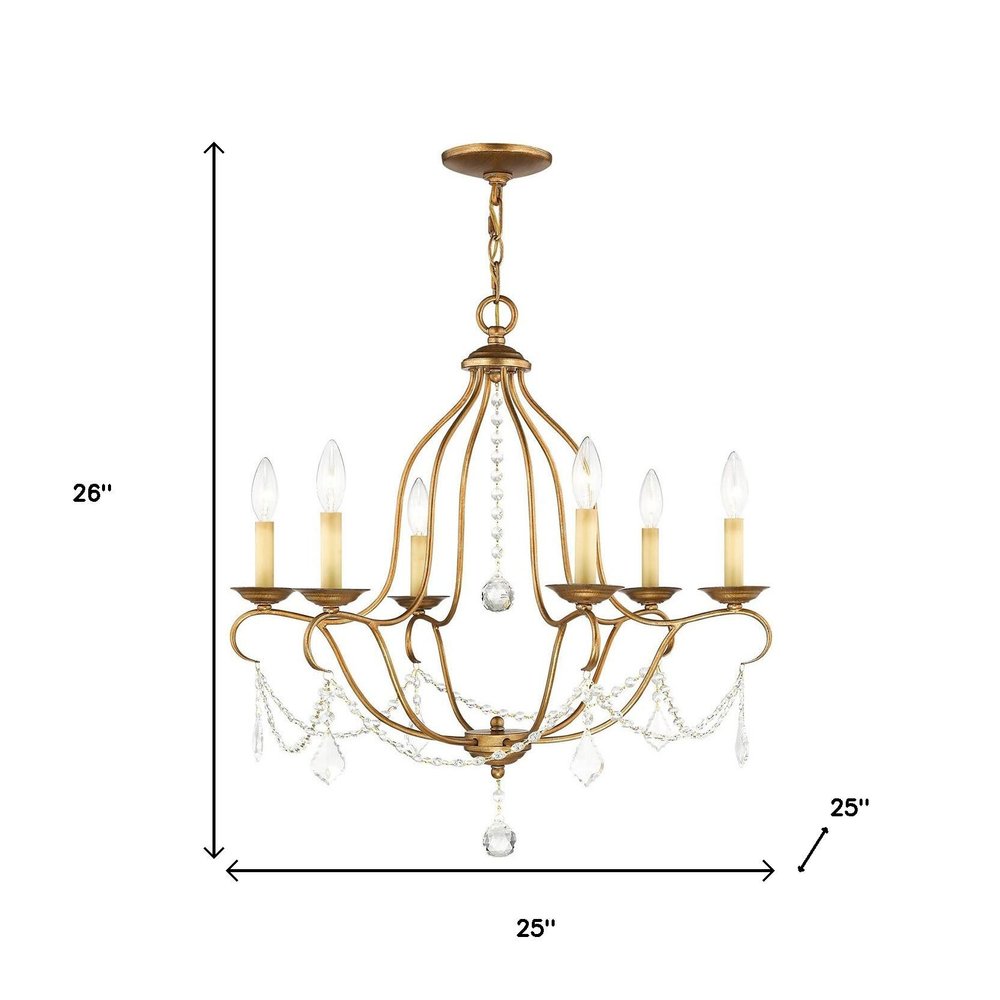 Six Light Dimmable Chandelier With Shades