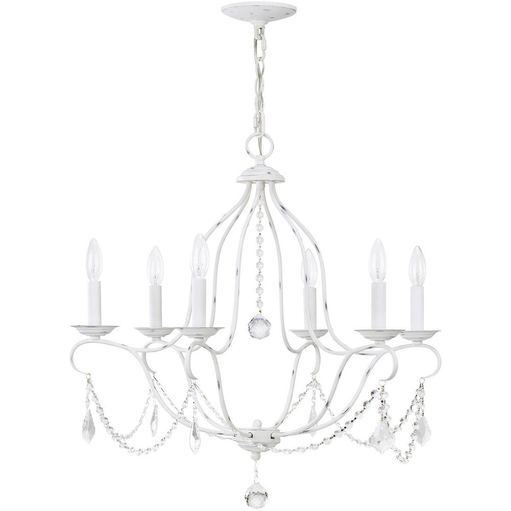 Six Light Dimmable Chandelier With Shades