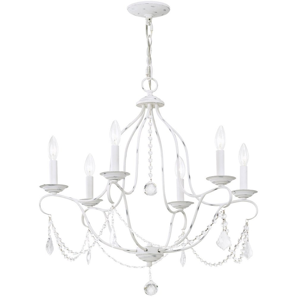 Six Light Dimmable Chandelier With Shades