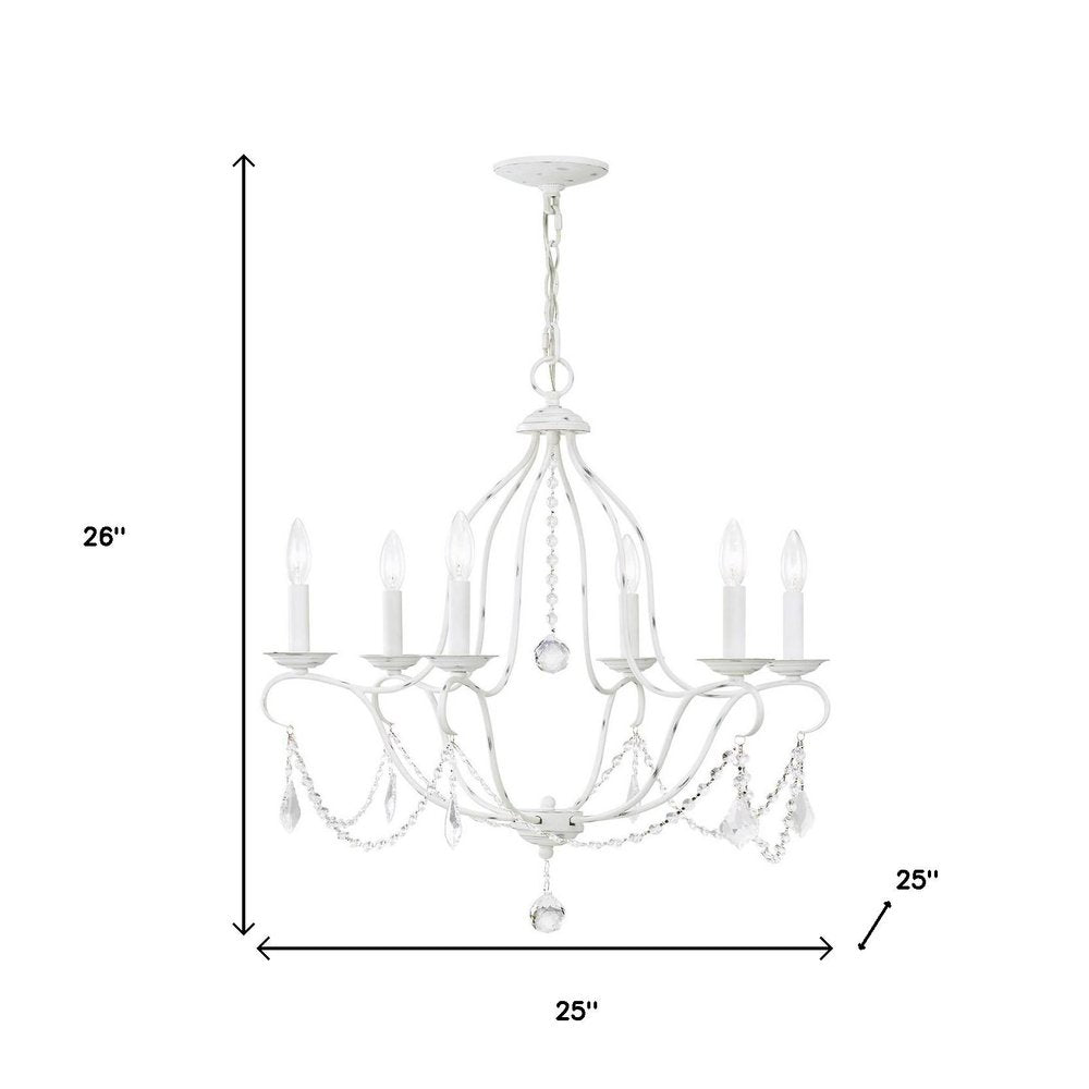 Six Light Dimmable Chandelier With Shades