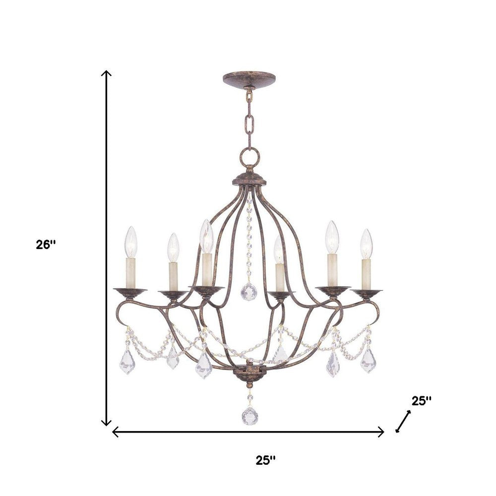 Six Light Dimmable Chandelier With Shades