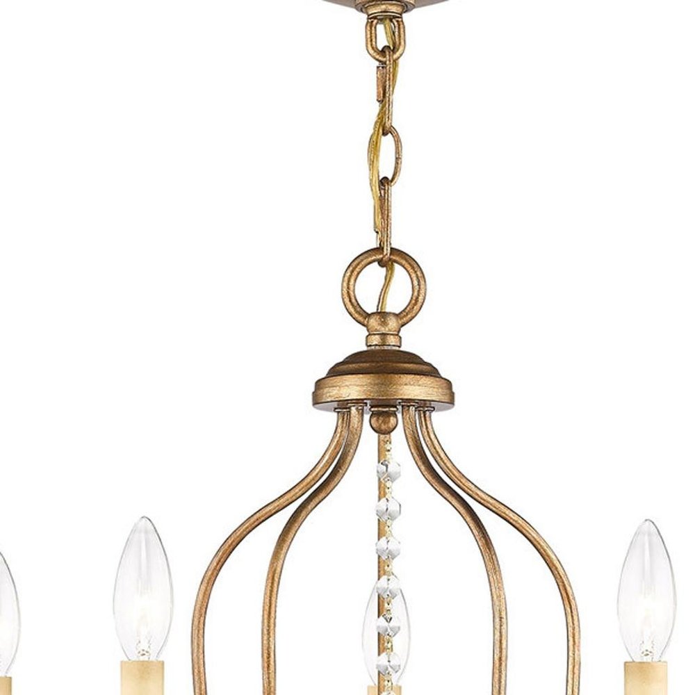 Five Light Dimmable Chandelier With Shades