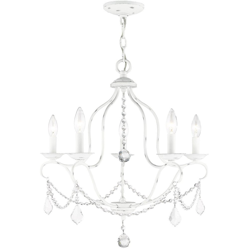 Five Light Dimmable Chandelier With Shades