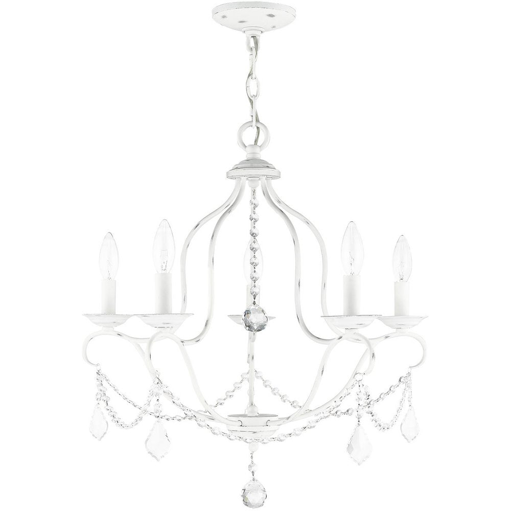 Five Light Dimmable Chandelier With Shades