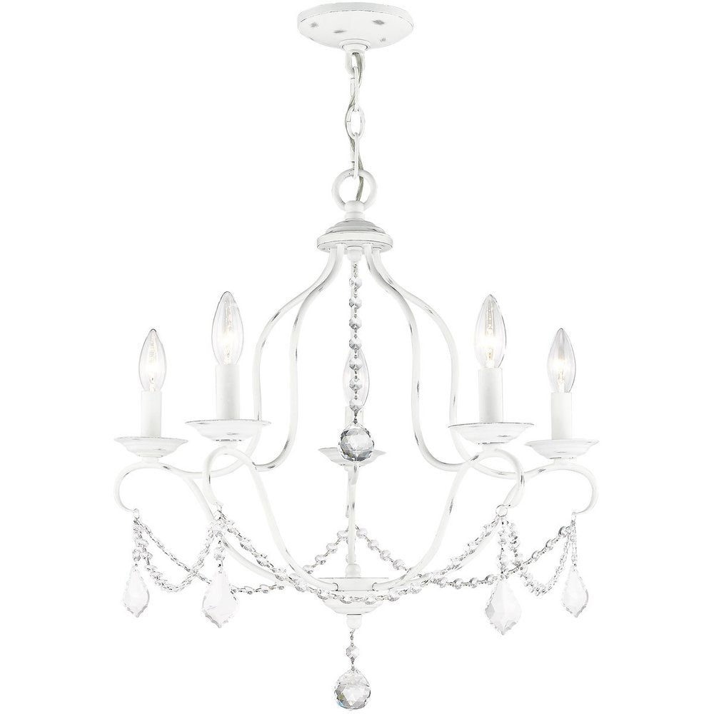 Five Light Dimmable Chandelier With Shades