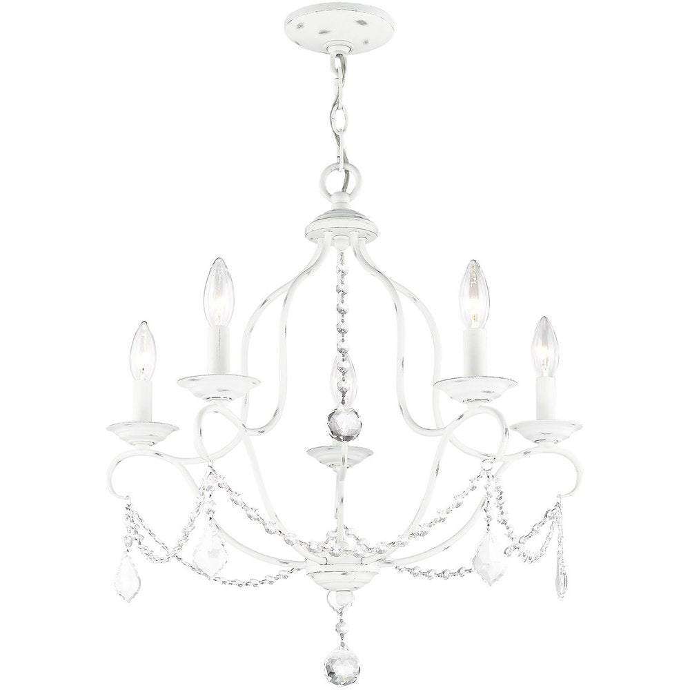 Five Light Dimmable Chandelier With Shades