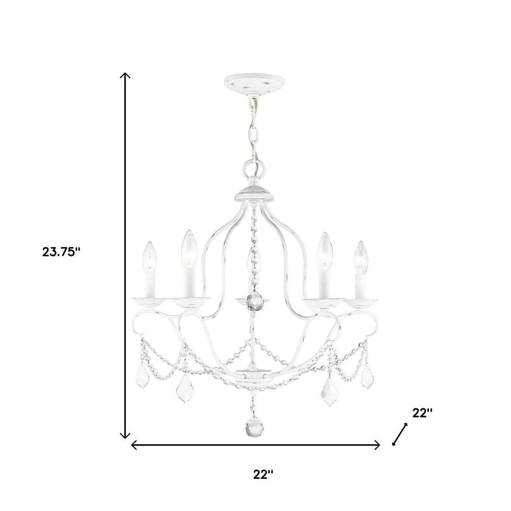 Five Light Dimmable Chandelier With Shades