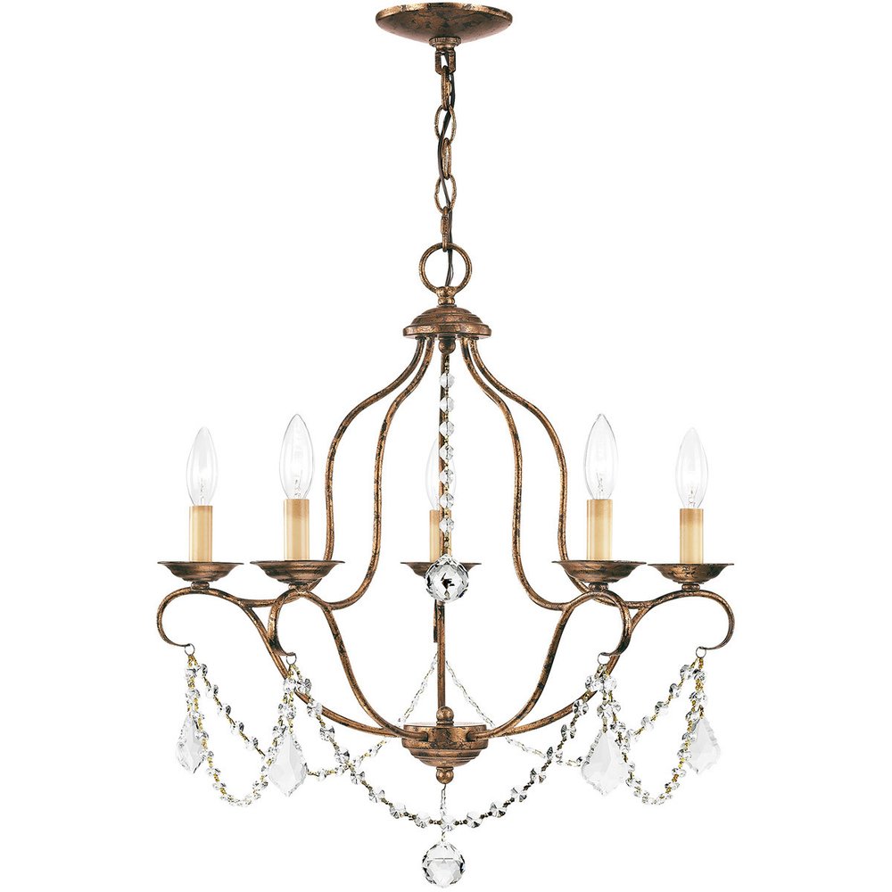 Five Light Dimmable Chandelier With Shades