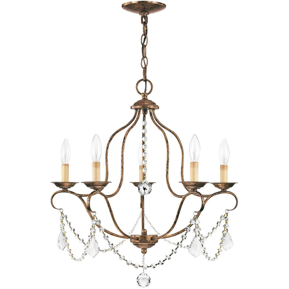 Five Light Dimmable Chandelier With Shades