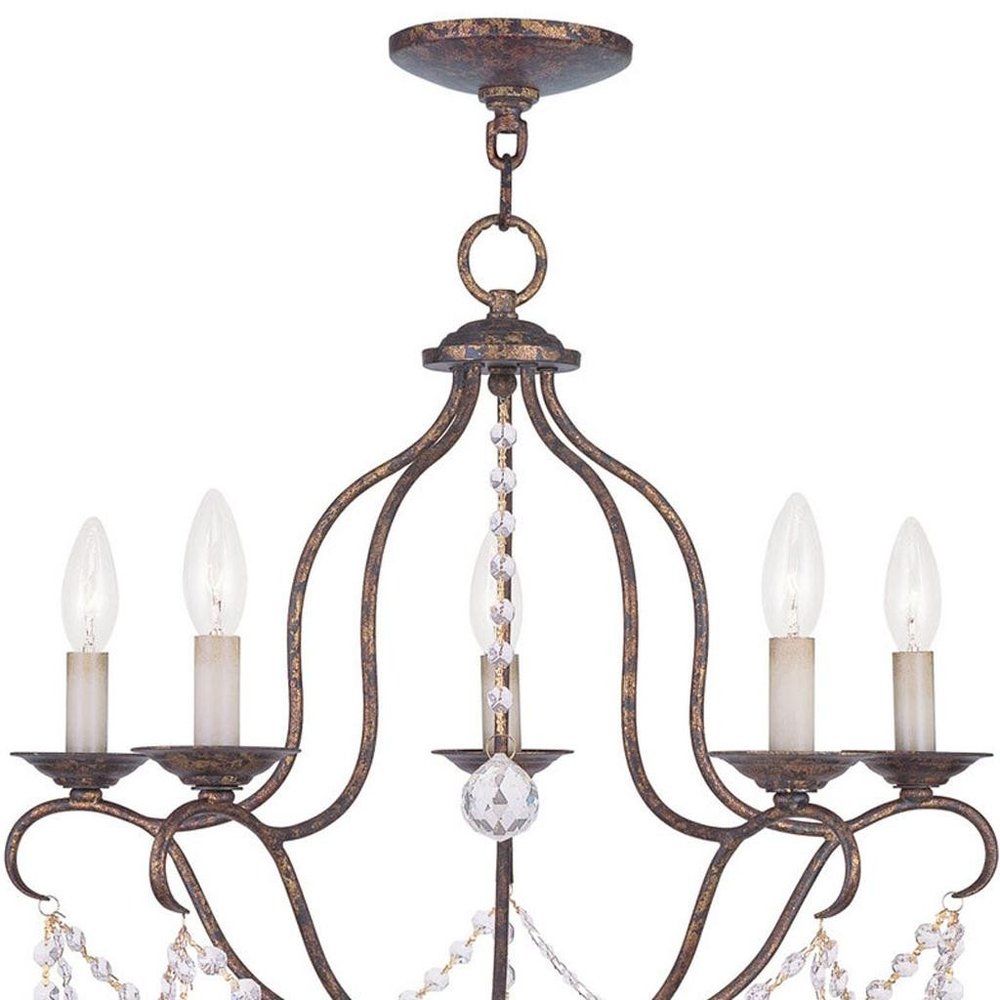 Five Light Dimmable Chandelier With Shades