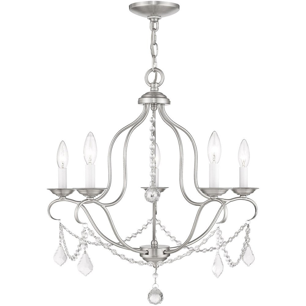 Five Light Dimmable Chandelier With Shades